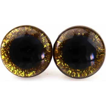 Pro Háčkování Oči bezpečnostní třpytivé zlaté, 18 mm