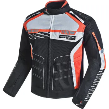 SPARK MIZZEN Pánská textilní moto bunda červená / černá / šedá, 3XL