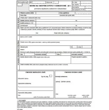 DITIS Návrh na umístění dítěte v ozdravovně (složka)