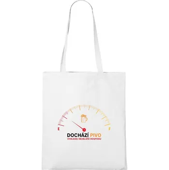 DOBRÝ TRIKO Bavlněná taška s potiskem Dochází pivo Barva: Bílá