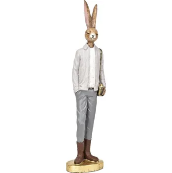 Velikonoční dekorace Králík s taškou 40x10x9 cm