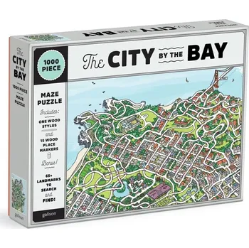 Puzzle galison puzzle město v zálivu san francisco 2v1, 1000 dílků