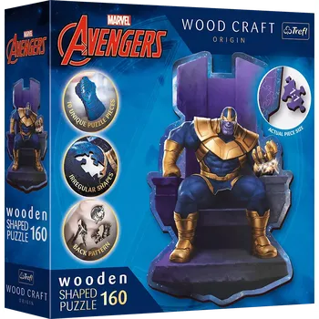 Puzzle TREFL Wood Craft Origin Thanos na trůnu 160 dílků