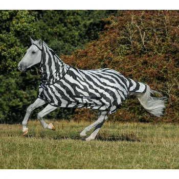 Vybavení pro koně Bucas Deka proti hmyzu Buzz-Off Zebra Bucas, s odnímatelným krkem Délka zad: 85 cm