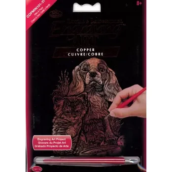 vyškrabávací obrázek Měděný škrabací obrázek pes a kočka