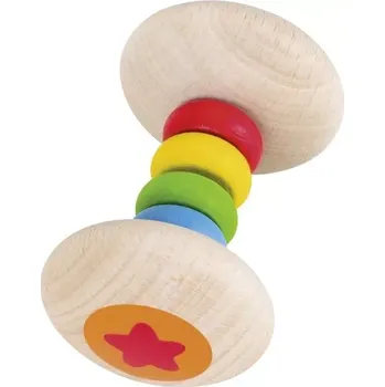 Heimess Dřevěný kroužek s rolničkou Duha