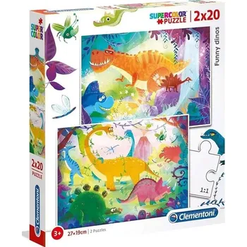 Puzzle Clementoni Legrační dinosauři 2 x 20 dílků