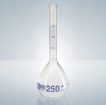 Laboratorní baňka Hirschmann Laborgeräte Odměrná baňka s děleným hrdlem a vyhrnutým okrajem, čiré sklo, třída A Objem: 20 ml