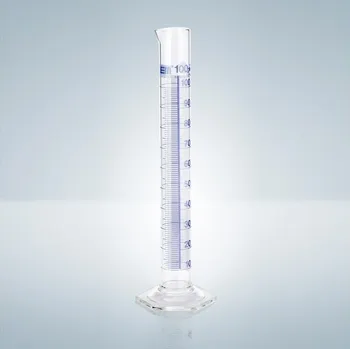 Odměrný válec Hirschmann Laborgeräte Odměrný válec třídy A, modrý potisk, Schellbach Objem: 100 ml