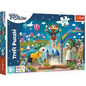 Puzzle Trefl Pohádkový večer s Treflíky — Dobrou noc Treflíci! 100 dílků