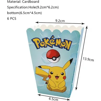 Narozeninová party dekorace s motivem Pokémon Varianta: 6 ks krabička na popcorn