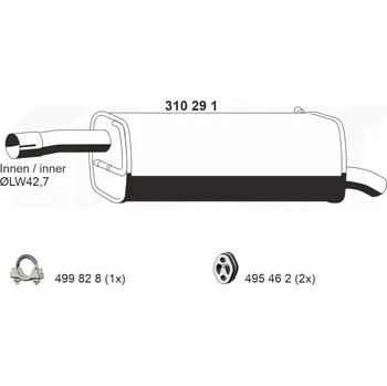Tlumič výfuku Zadní tlumič výfuku ERNST 310291