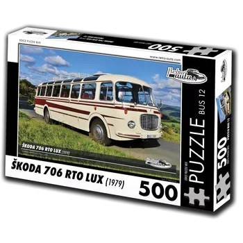Puzzle Puzzle Retro-auta: Škoda 706 RTO LUX – autobus, 500 dílků