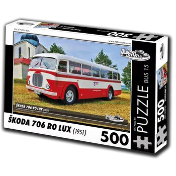 Puzzle Puzzle retro auta – autobus Škoda 706 RO Lux (1951) 500 dílků