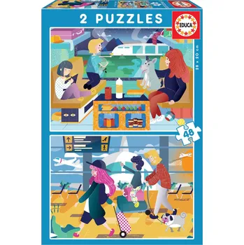 Puzzle EDUCA Puzzle Cestování 2x48 dílků