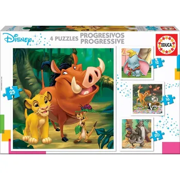 Puzzle Educa puzzle Disney pohádky 4v1
