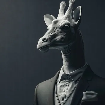 Plakát Plakát Žirafa na útěku bez rámu 70 x 70 cm