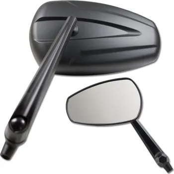 Zrcátko pro motocykl HSM Univerzální ALU černé zrcátko Fano, závit 1x M10 pravý a 1x M10 levý