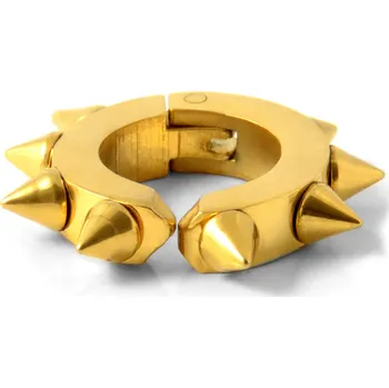 Náušnice Sentio | Náušnice kroužek klip s&nbsp;hroty z&nbsp;chirurgické oceli zlaté barvy - Lucleon