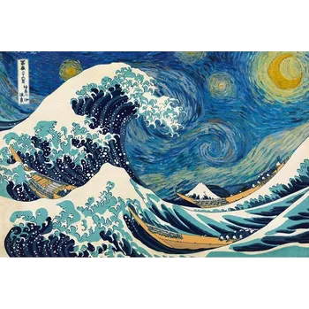 Plakát Plakát, Obraz - Kacušika Hokusai ft. van Gogh - Vlna, Vincent van Gogh