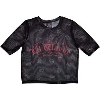 Merch Lil Wayne: Lil Wayne Ladies Crop Top: Script Logo (mesh) (xx-large) XXL