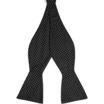 Motýlek Černý puntíkovaný hedvábný vázací motýlek - Trendhim