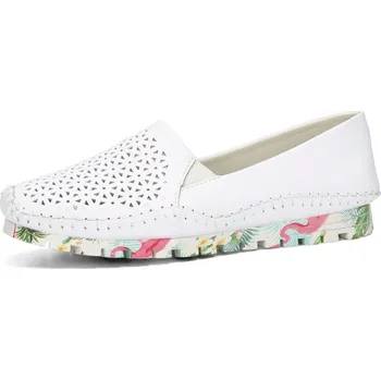 Dámské polobotky Robel dámské kožené polobotky - bílé