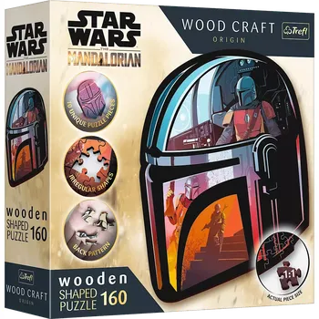 Puzzle TREFL Wood Craft Origin The Mandalorian 160 dílků