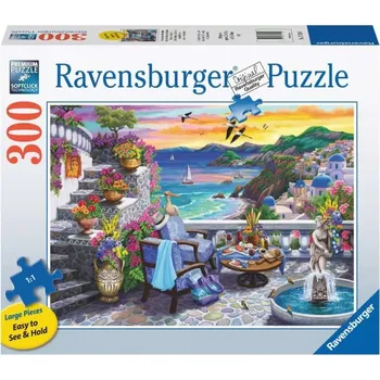 Puzzle RAVENSBURGER Západ slunce nad Santorini XXL 300 dílků