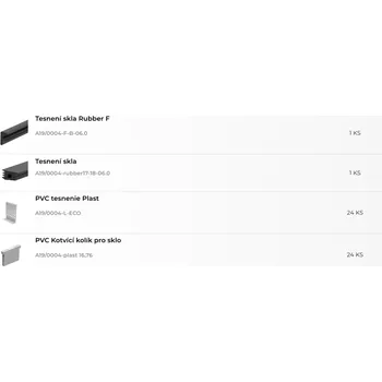 Zábradlí Hahn Steel Kotvení vrchní SL sklo těsnění, pro sklo 16,76mm V délce (m): 6 m