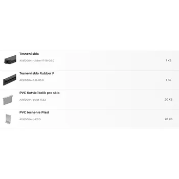 Zábradlí Hahn Steel Kotvení vrchní SL sklo těsnění, pro sklo 17,52mm V délce (m): 5 m