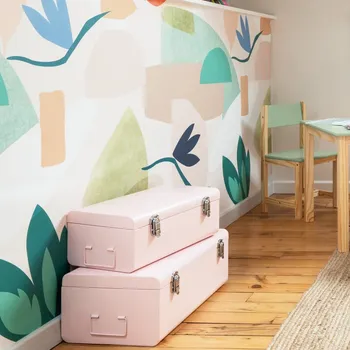 Úložný box Atmosphera for Kids Kovové boxy na hračky růžové 28x47x19 cm