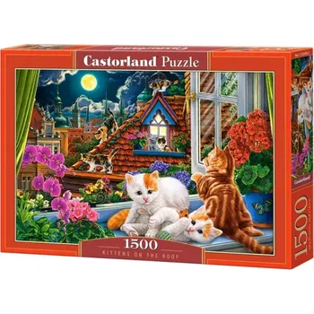 Puzzle CASTORLAND Koťata na střeše 1500 dílků