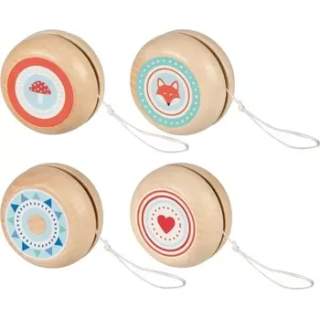 Dřevěná hračka GOKI Dřevěné JOJO barevné kroužky Růžová