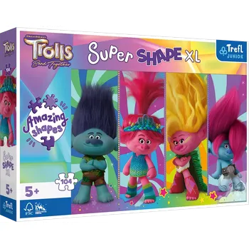 Puzzle TREFL Super Shape XL Trollové 3 Trollí hrátky 104 dílků