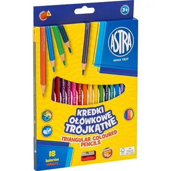 Pastelka Astra trojboké 18ks s ořezávátkem 155752