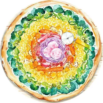 Puzzle RAVENSBURGER Kulaté Kruh barev: Pizza 500 dílků