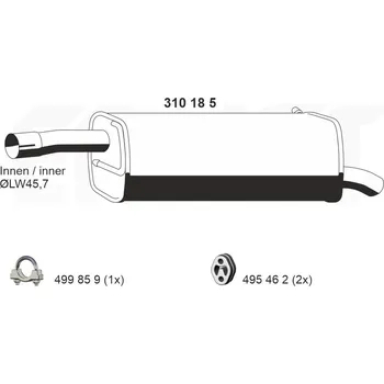 Tlumič výfuku Zadní tlumič výfuku ERNST 310185