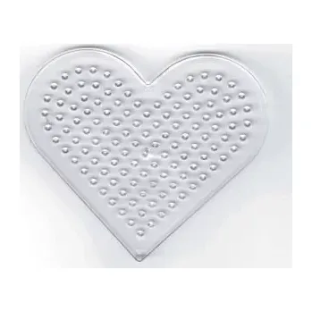 Dětské navlékací korálky PLAYBOX Podložka pro zažehlovací korálky 1 ks - Srdce