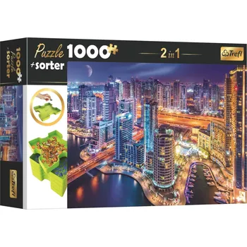 Puzzle Trefl puzzle s třídičem 2v1 Noční Dubaj 1000 dílků