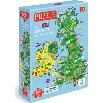 Puzzle Puzzle mapa Velké Británie a Severního Irska 100 dílků DODO