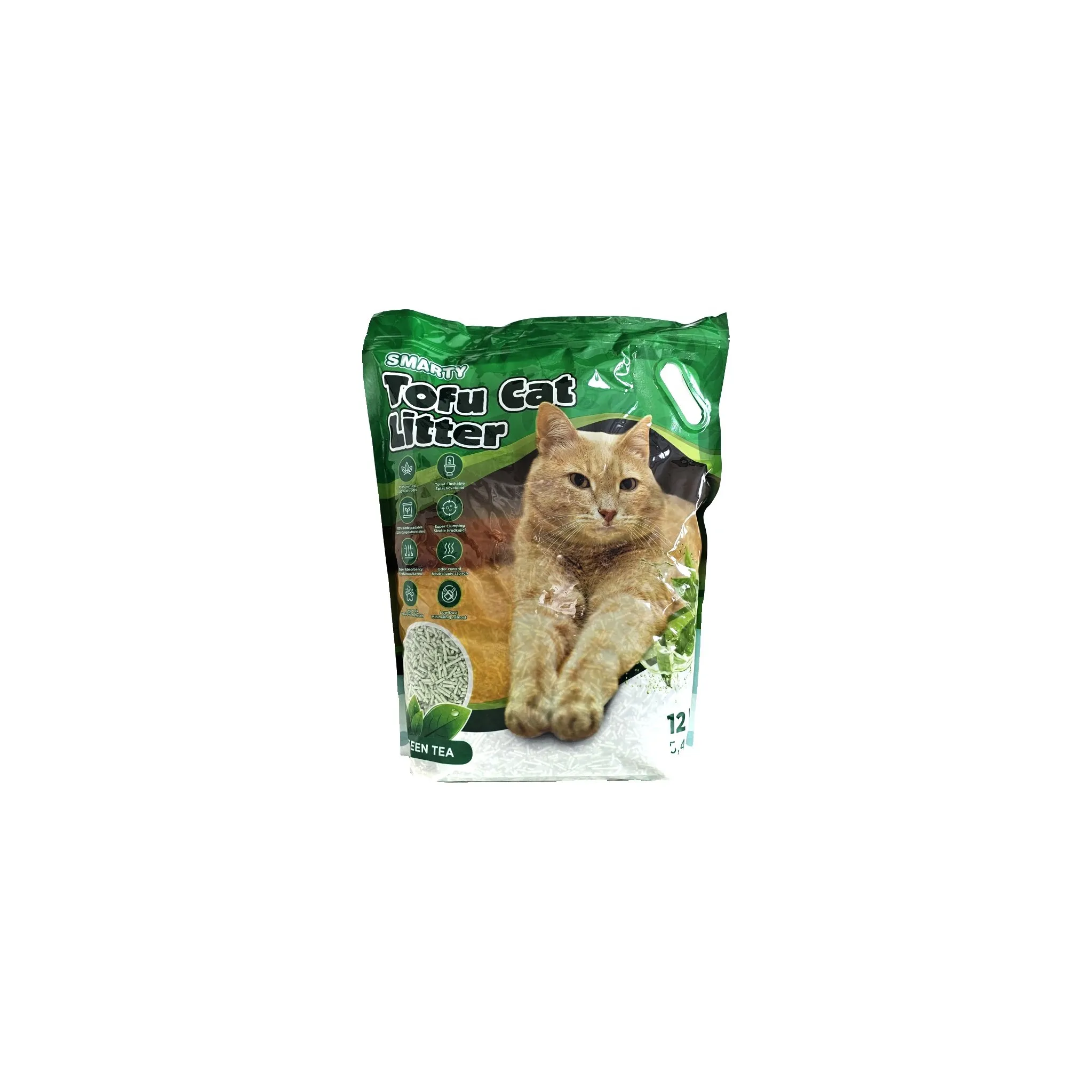 Fotografie 1 - Podestýlka pro kočku SMARTY Pets Tofu Cat Litter Green Tea 12 l
