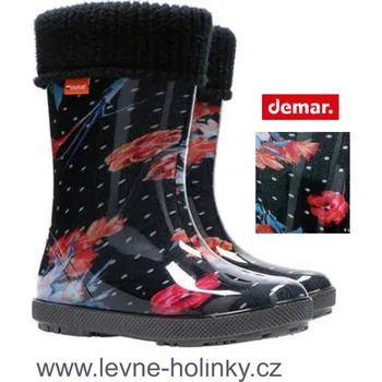 Dívčí holínky DEMAR dětské holínky Hawai LUX 0049 AM květy vel.28-35, --- - 30-31