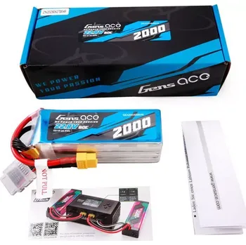 RC vybavení Gens ace 2000mAh 22,8V 60C 6S1P vysokonapěťový Lipo Battery Pack s XT60 konektorem