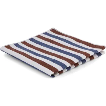 Látkový kapesník Modro-hnědý pruhovaný kapesníček do saka - Tailor Toki