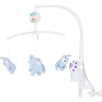 Kolotoč nad postýlku hudební závěsný kolotoč modří králíčci CHIPOLINO
