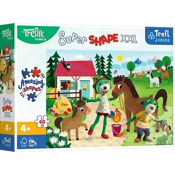 Puzzle Puzzle Super Shape XXL TREFLÍCI na koňské farmě 60 dílků