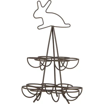 Velikonoční dekorace Clayre & Eef - Kovový stojan na vajíčka se zajíčkem 6Y5700