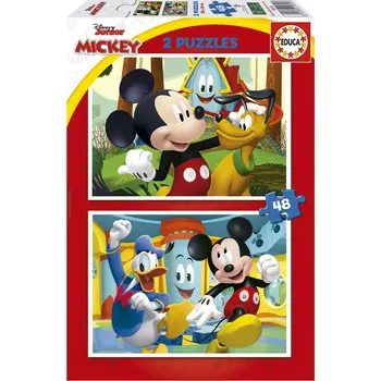 Puzzle Puzzle EDUCA Mickey Mouse – Zábavní park 2×48 dílků