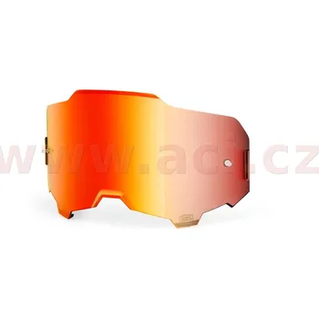 Motocyklové brýle 100percent náhradní plexi pro brýle 100% ARMEGA červené chrom, Anti-fog